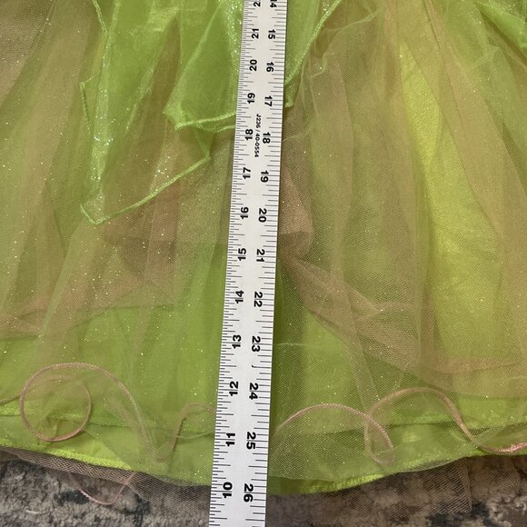 Disney Store Tinkerbell Green Feather Costume Dress Girl's 9/10 - Picture 9 of 15